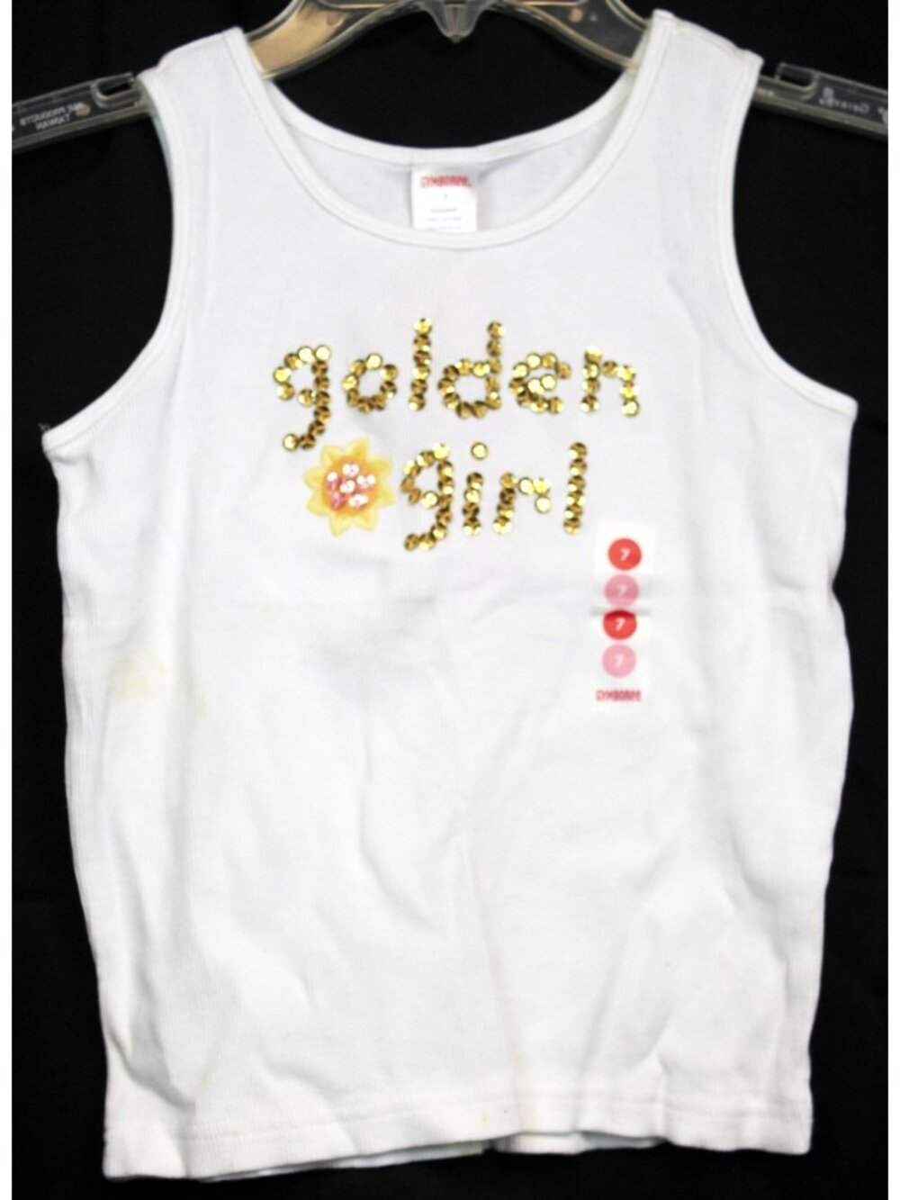 2007 Gymboree Sunflower Fields Golden Girl Sequin Tank top sz 8 Ribbed Tee Summe